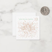 TIENDE DAG VAN KERSTMIS / briefpapier Note Kaart Notitiekaartje (Voorkant / Achterkant in situ)