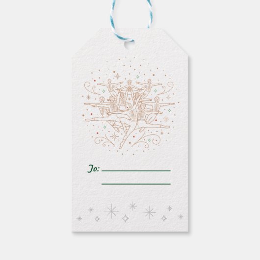 Tiende DAG VAN KERSTMIS / Kerst Gift Label Cadeaulabel (Achterkant)