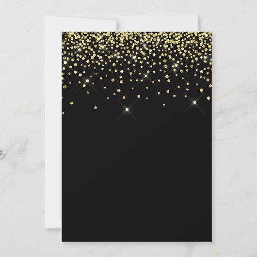 Tiende Jubileum Gold Glitter Confetti Champagne Kaart (Achterkant)