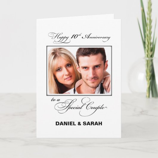 Tiende Jubileum voor bruiloft - Aangepaste naam & Kaart (Voorkant)