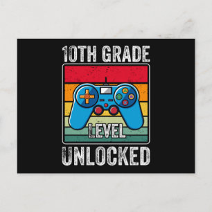 Tiende Klas Niveau Ontgrendeld Video Game Student  Briefkaart