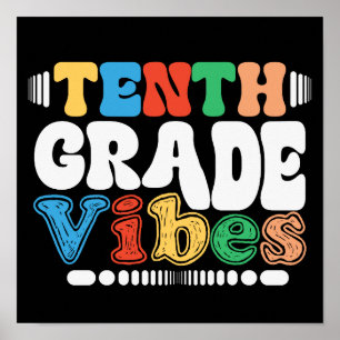 Tiende klas Vibes Grappige Leraar Student Squad Poster
