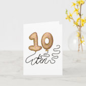 Tiende verjaardag ballonkaart kaart (Gele Bloem)