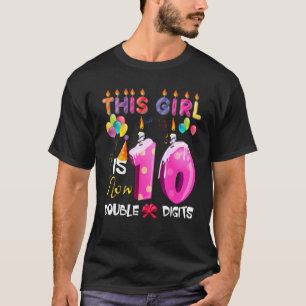 Tiende verjaardag Dubbele cijfers 10-jarig meisje T-shirt