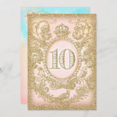 Tiende verjaardag eenmaal op tijd prinses kaart (Voorkant / Achterkant)