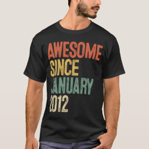 Tiende verjaardag Geweldige sinds januari 2012 10 T-shirt