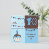 Tiende verjaardag : Jongen: Uitnodiging (Staand voorkant)