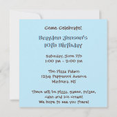 Tiende verjaardag : Jongen: Uitnodiging (Achterkant)