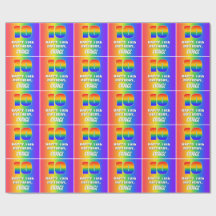 Tiende verjaardag: kleurrijk, vun regenboogpatroon