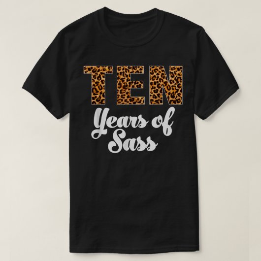 Tiende verjaardag van Leopard 10 jaar oud 10e verj T-shirt (Design voorkant)