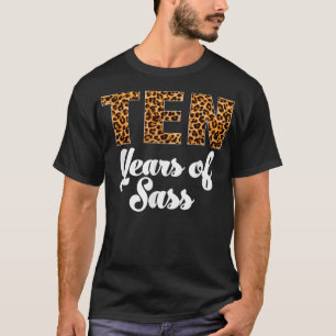 Tiende verjaardag van Leopard 10 jaar oud 10e verj T-shirt