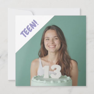 Tiener 13 Jaar Custom Photo Verjaardagsfeest Kaart
