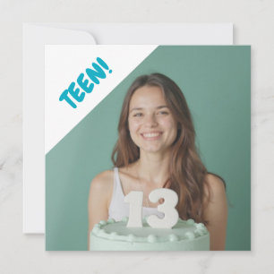 Tiener 13 Jaar Custom Photo Verjaardagsfeest Kaart