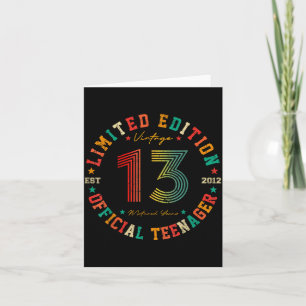 Tiener 13 Jaar Oud Vintage 13e Verjaardag Kaart