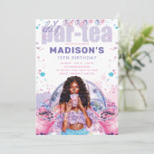 Tiener Afro-Amerikaanse Boba Bubble Tea Verjaardag Kaart (Staand voorkant)