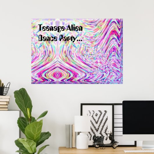 Tiener Alien Dance Party... Poster (Thuiskantoor)