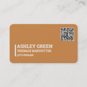 Tiener Babysittier Custom QR Visitekaartje (Voorkant)