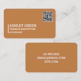 Tiener Babysittier Custom QR Visitekaartje