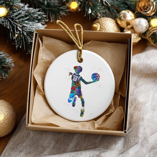 Tiener Basketbalspeler Keramisch Ornament