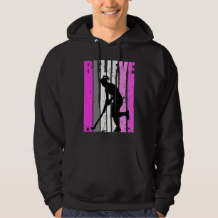 Tiener Believe Hockey Team Roze Hockey Cute Co Hoodie