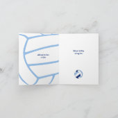 tiener blauw wit volleybal verjaardag kaart (Binnen)