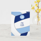 tiener blauw wit volleybal verjaardag kaart (Gele Bloem)