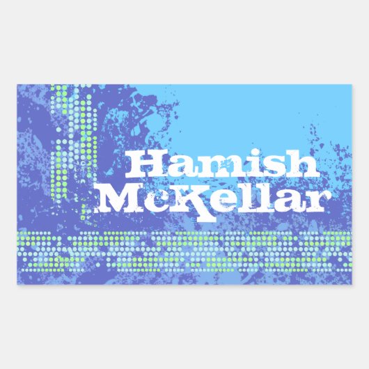 Tiener boys sportnaam blauw id label sticker (Voorkant)