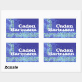 Tiener boys sportnaam donkerblauw id label sticker (Vel)