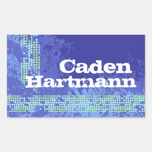 Tiener boys sportnaam donkerblauw id label sticker (Voorkant)