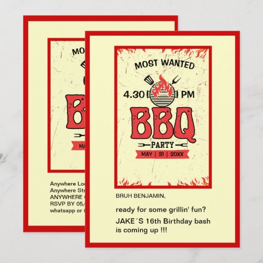 tiener bruh bbq grillin leuke verjaardag kaart (Voorkant / Achterkant)