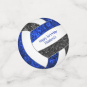 tiener dk zwarte volleybalpartij confetti (Kleine voorkant)