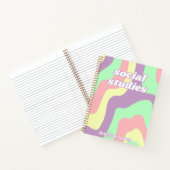 tiener dochter retro golvende lijnen school onderw notitieboek (Binnen)