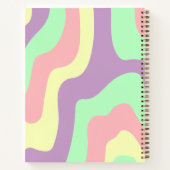 tiener dochter retro golvende lijnen school onderw notitieboek (Achterkant)