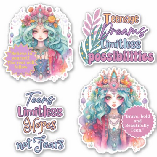 Tiener Dreams Custom-Cut Vinyl Sticker (Voorkant)