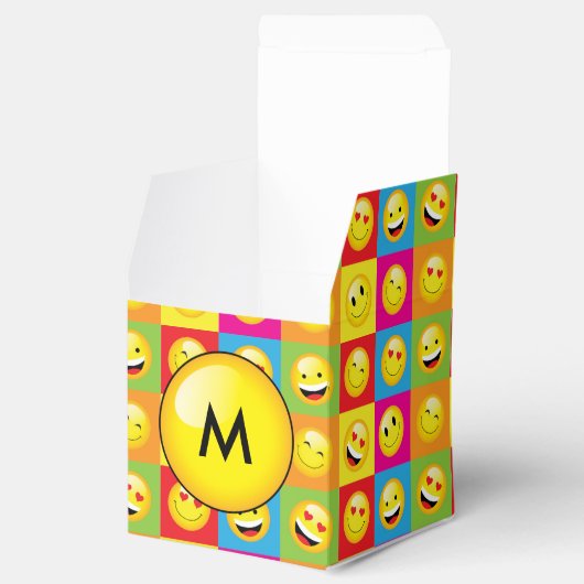 Tiener Emoji Party Emoticon Gezichten Bedankdoosjes (Geopend)