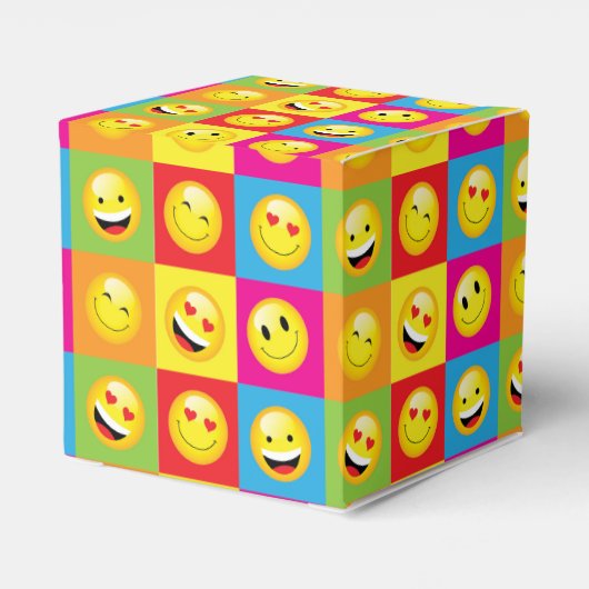 Tiener Emoji Party Emoticon Gezichten Bedankdoosjes (Achterkant)