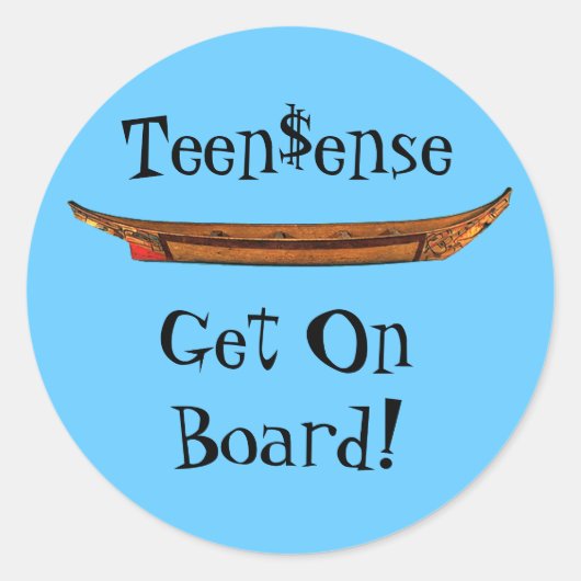 tiener$ense, ronde sticker (Voorkant)