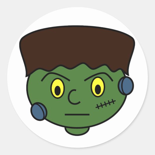 Tiener Frankenstein Monster Ronde Sticker (Voorkant)