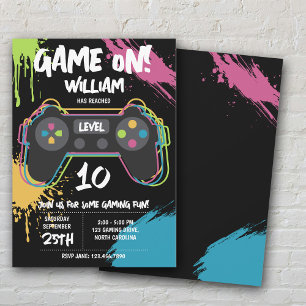 Tiener Gamen Gamer Videospel Graffiti Verjaardag Kaart