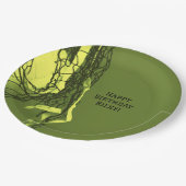 Tiener Gele Verjaardag Party Net & Volleybal Papieren Bordje (Gekanteld)