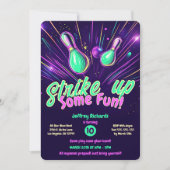 Tiener gloed in de Dark Bowling Party Invitation Kaart (Voorkant)