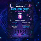 Tiener Glow Space Dance Party met Silhouetten Kaart