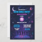 Tiener Glow Space Dance Party met Silhouetten Kaart (Voorkant)