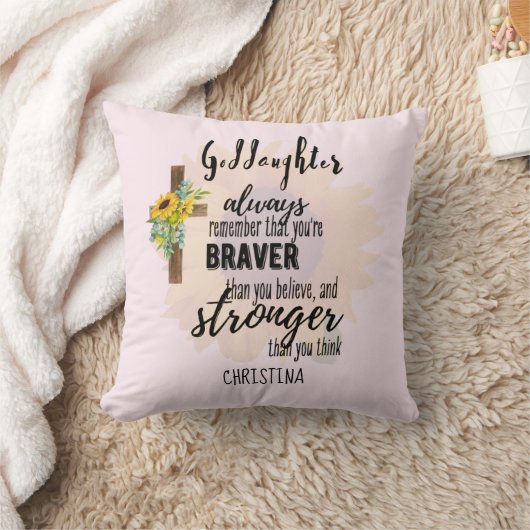 Tiener GODDOCHTER Motiverende Spreuk Zonnebloemen Kussen (Deken)
