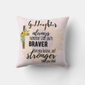 Tiener GODDOCHTER Motiverende Spreuk Zonnebloemen Kussen (Achterkant)