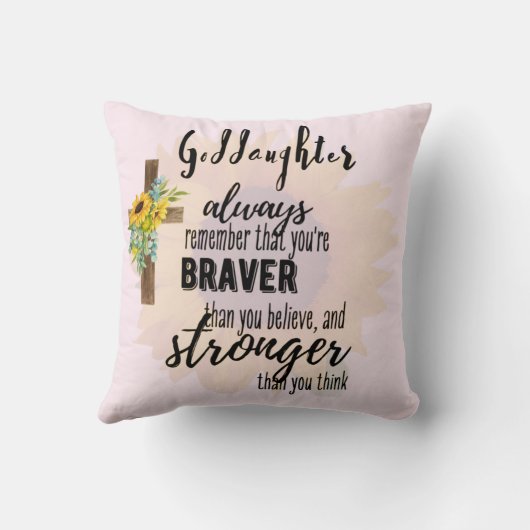 Tiener GODDOCHTER Motiverende Spreuk Zonnebloemen Kussen (Achterkant)