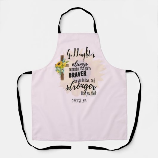 Tiener GODDOCHTER Motiverende Spreuk Zonnebloemen Schort (Voorkant)