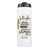 Tiener GODDOCHTER Motiverende Spreuk Zonnebloemen Thermosbeker (Voorkant)