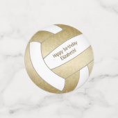 tiener gouden volleybalfeest confetti (Kleine voorkant)