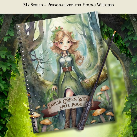 Tiener GROENE Heksen Spreuken Boek Grimoire Notitieboek